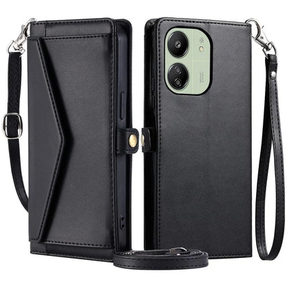 For Xiaomi Redmi 13C 5G  /  13C 4G Leather Case Wallet Stand Phone Cover with Straps