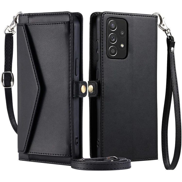 For Samsung Galaxy A33 5G Leather Case Wallet Stand Phone Cover with Straps