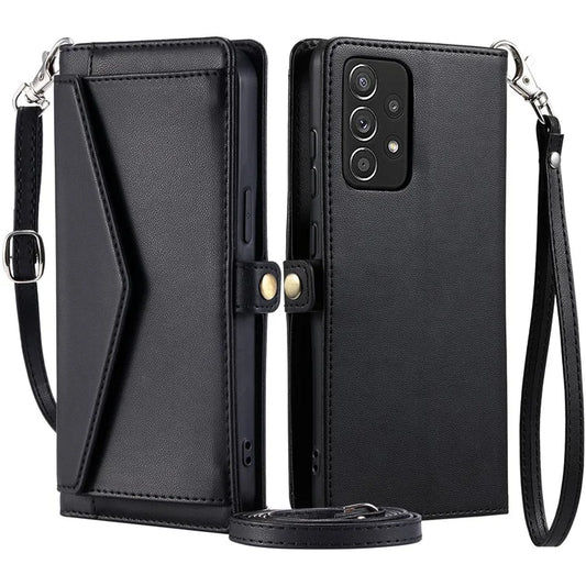 For Samsung Galaxy A33 5G Leather Case Wallet Stand Phone Cover with Straps