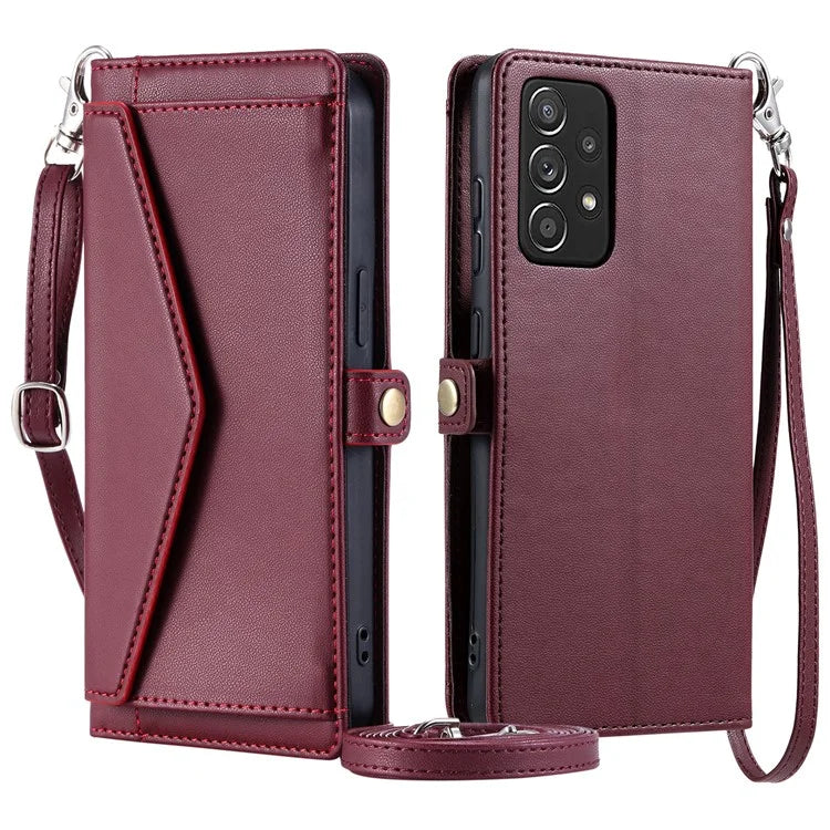 For Samsung Galaxy A33 5G Leather Case Wallet Stand Phone Cover with Straps