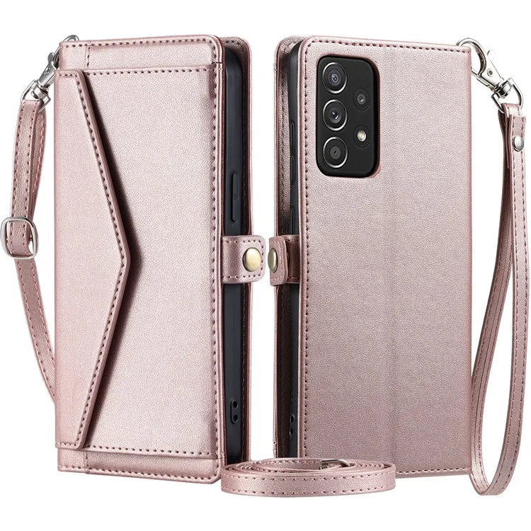 For Samsung Galaxy A33 5G Leather Case Wallet Stand Phone Cover with Straps