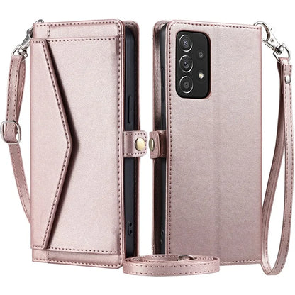 For Samsung Galaxy A33 5G Leather Case Wallet Stand Phone Cover with Straps