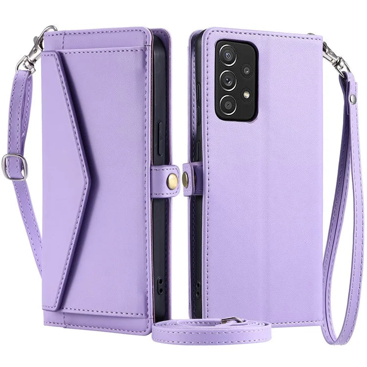 For Samsung Galaxy A33 5G Leather Case Wallet Stand Phone Cover with Straps