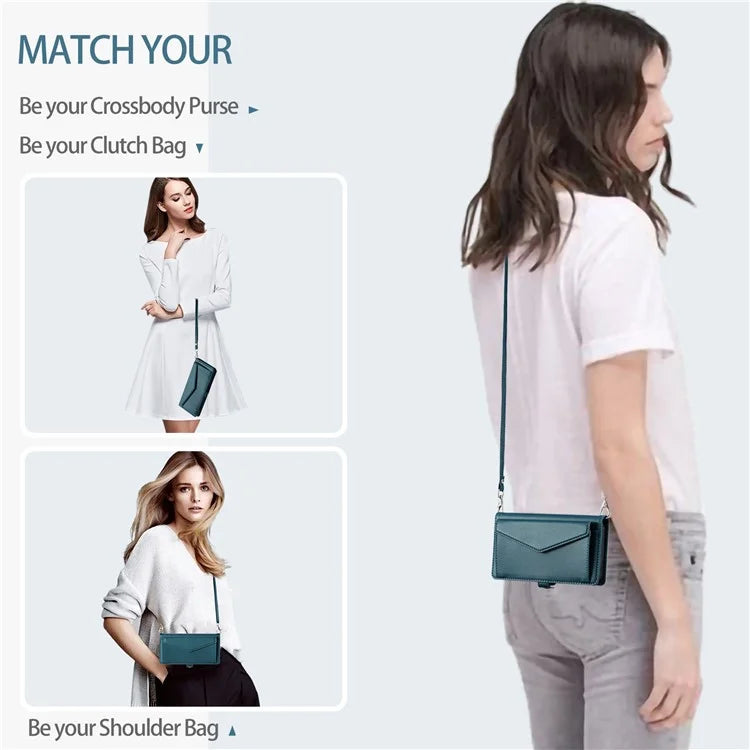 For Samsung Galaxy S24 Ultra Leather Case Wallet Stand Phone Cover with Straps