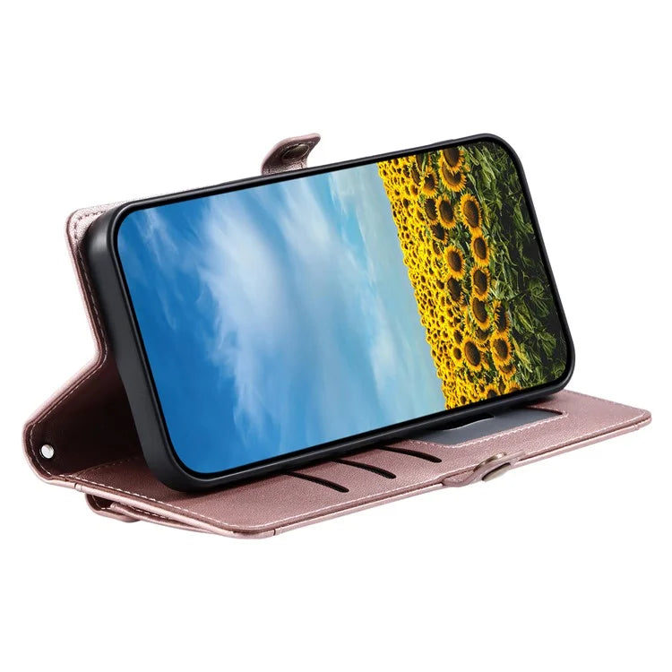 For Samsung Galaxy S24 Ultra Leather Case Wallet Stand Phone Cover with Straps