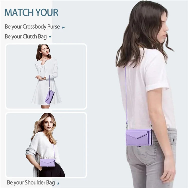 For Samsung Galaxy S24 Ultra Leather Case Wallet Stand Phone Cover with Straps