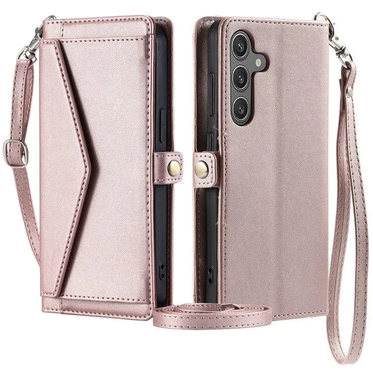 For Samsung Galaxy A54 5G Leather Case Wallet Stand Phone Cover with Straps