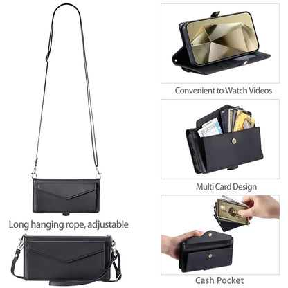 For Samsung Galaxy A54 5G Leather Case Wallet Stand Phone Cover with Straps