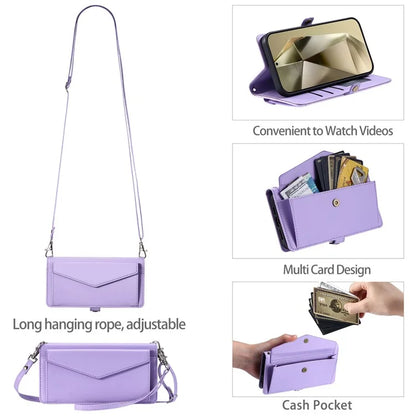 For Samsung Galaxy A54 5G Leather Case Wallet Stand Phone Cover with Straps