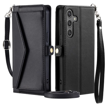 For Samsung Galaxy A14 4G  /  A14 5G Leather Case Wallet Stand Phone Cover with Straps