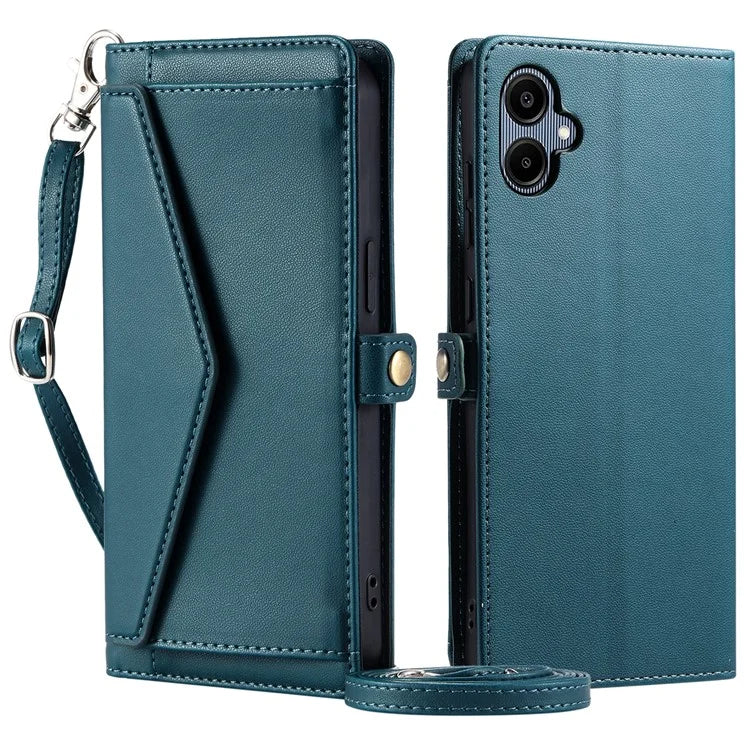 For Samsung Galaxy A06 Leather Case Wallet Stand Phone Cover with Straps