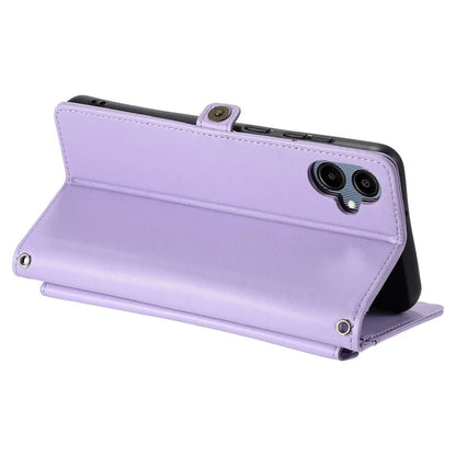 For Samsung Galaxy A06 Leather Case Wallet Stand Phone Cover with Straps