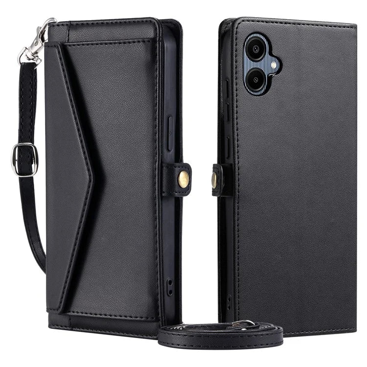 For Samsung Galaxy A06 Leather Case Wallet Stand Phone Cover with Straps