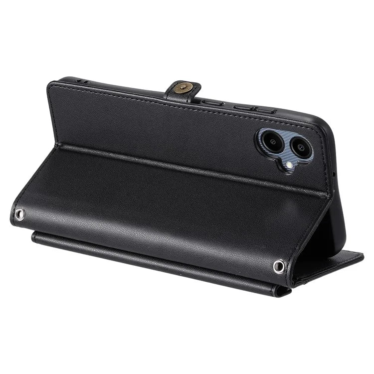 For Samsung Galaxy A06 Leather Case Wallet Stand Phone Cover with Straps