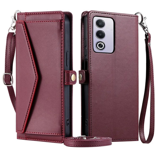 For Oppo A3 Pro (Global) 5G Leather Case Wallet Stand Phone Cover with Straps