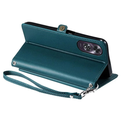For Oppo A60 4G Leather Case Wallet Stand Phone Cover with Straps
