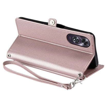 For Oppo A60 4G Leather Case Wallet Stand Phone Cover with Straps