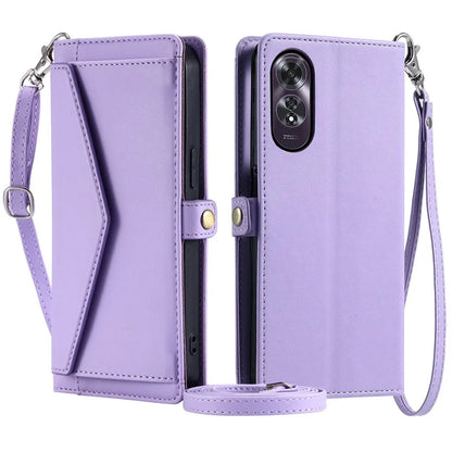 For Oppo A60 4G Leather Case Wallet Stand Phone Cover with Straps
