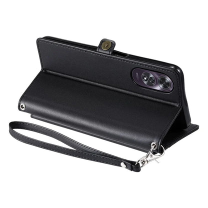 For Oppo A60 4G Leather Case Wallet Stand Phone Cover with Straps
