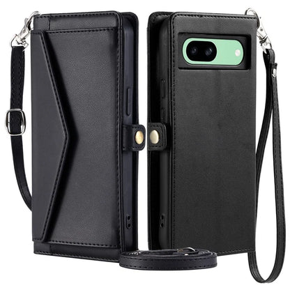 For Google Pixel 8a Leather Case Wallet Stand Phone Cover with Straps