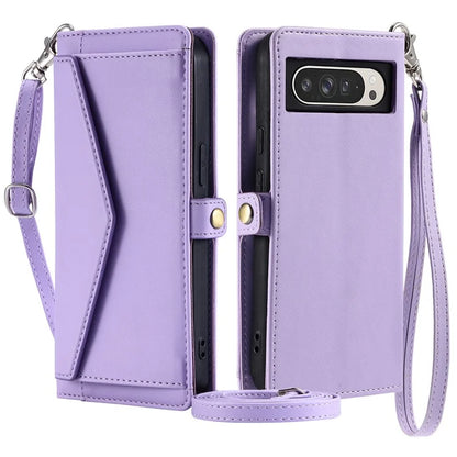 For Google Pixel 9 Pro XL Leather Case Wallet Stand Phone Cover with Straps