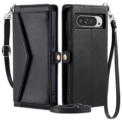 For Google Pixel 9 Pro XL Leather Case Wallet Stand Phone Cover with Straps