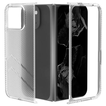 For Google Pixel 9 Pro Fold 5G Clear Case Wave Texture Matte Hard PC Protective Phone Cover
