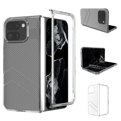 For Google Pixel 9 Pro Fold 5G Clear Case Wave Texture Matte Hard PC Protective Phone Cover