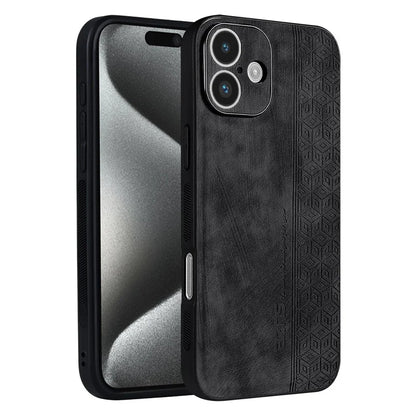 AZNS For iPhone 16 Case Protective PU Leather Covered TPU Phone Shell