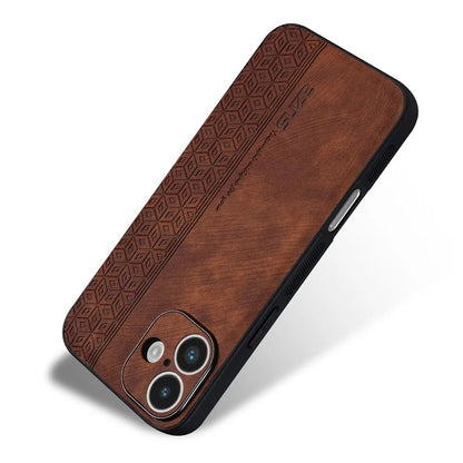 AZNS For iPhone 16 Case Protective PU Leather Covered TPU Phone Shell