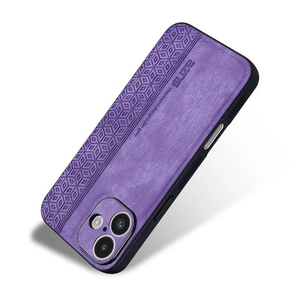 AZNS For iPhone 16 Case Protective PU Leather Covered TPU Phone Shell