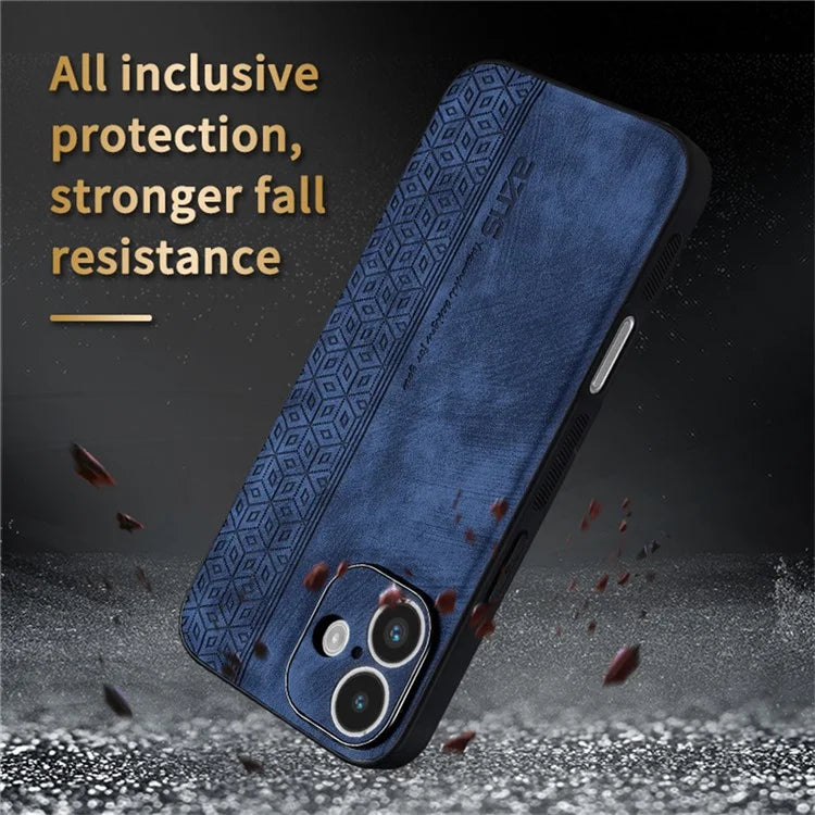 AZNS For iPhone 16 Case Protective PU Leather Covered TPU Phone Shell