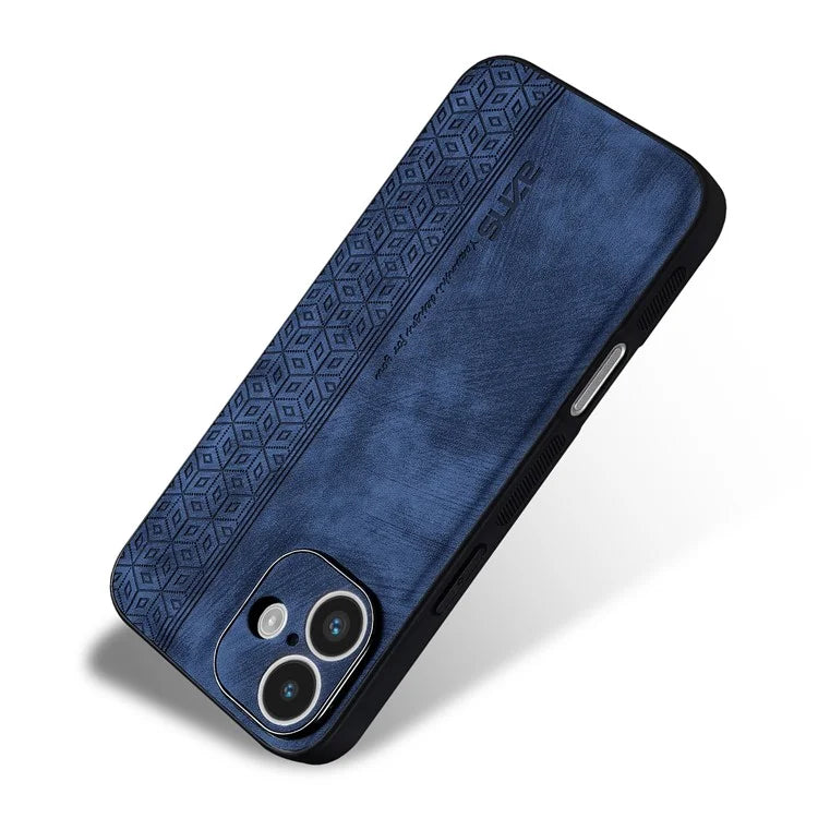 AZNS For iPhone 16 Case Protective PU Leather Covered TPU Phone Shell