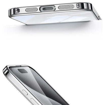 SULADA For iPhone 15 Case Electroplating Ultra Clear Soft TPU Phone Cover with PU Wrist Strap