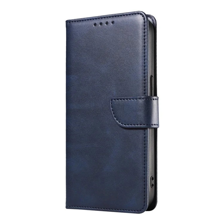 For iPhone 16 Pro Case Leather Stand Phone Shell with Magnetic Closure
