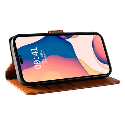 For iPhone 16 Pro Case Leather Stand Phone Shell with Magnetic Closure