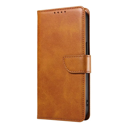 For iPhone 16 Pro Case Leather Stand Phone Shell with Magnetic Closure