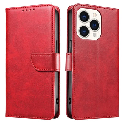For iPhone 16 Pro Case Leather Stand Phone Shell with Magnetic Closure