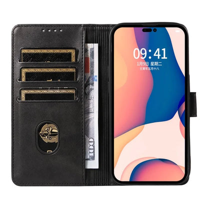 For iPhone 16 Pro Max Case Leather Stand Phone Shell with Magnetic Closure