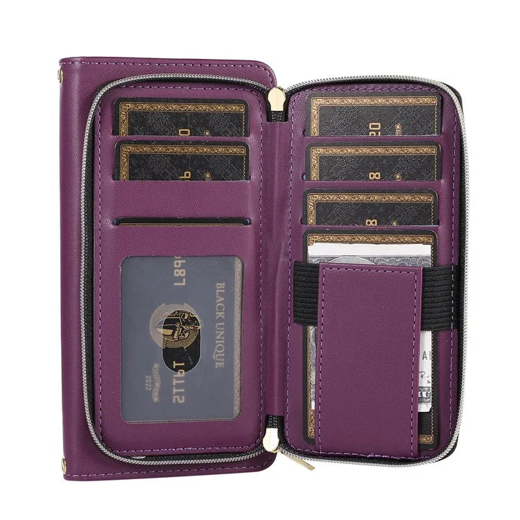 For iPhone 16 Pro Max Wallet Case Folio PU Leather Stand Rhombus Phone Cover with Hand Strap
