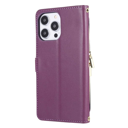 For iPhone 16 Pro Max Wallet Case Folio PU Leather Stand Rhombus Phone Cover with Hand Strap