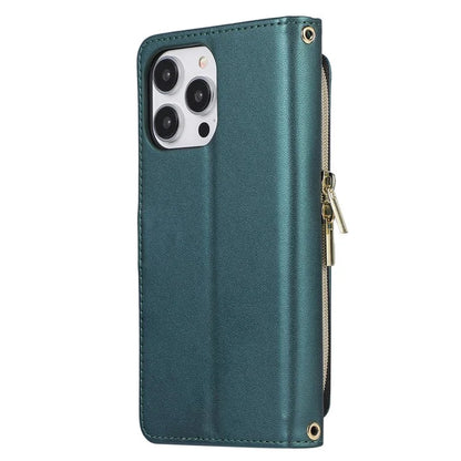 For iPhone 16 Pro Max Wallet Case Folio PU Leather Stand Rhombus Phone Cover with Hand Strap
