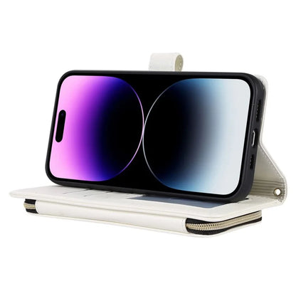 For iPhone 16 Pro Max Wallet Case Folio PU Leather Stand Rhombus Phone Cover with Hand Strap