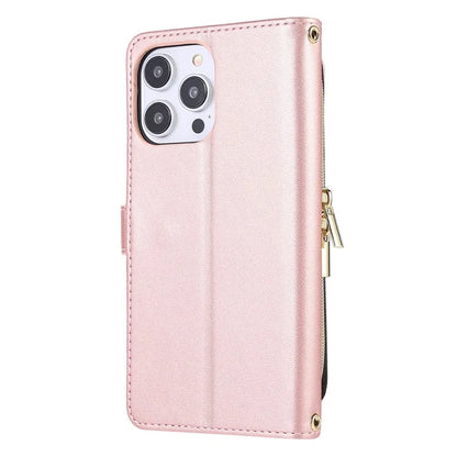 For iPhone 16 Pro Max Wallet Case Folio PU Leather Stand Rhombus Phone Cover with Hand Strap