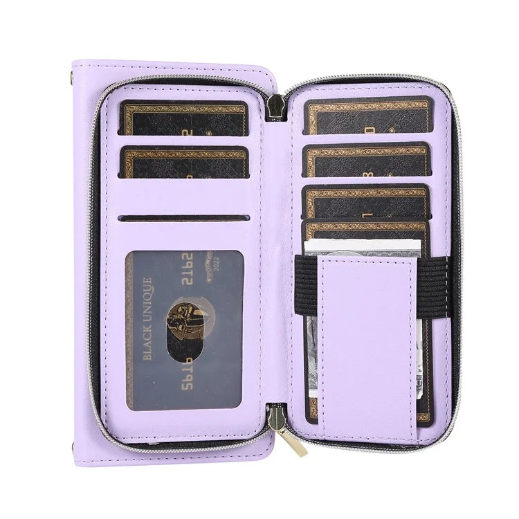 For iPhone 16 Pro Max Wallet Case Folio PU Leather Stand Rhombus Phone Cover with Hand Strap