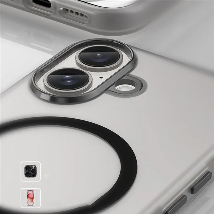 For iPhone 16 Plus Case Compatible with MagSafe Skin-Touch PC+TPU Matte Phone Cover