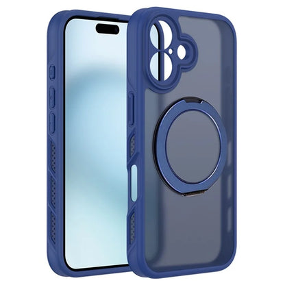 For iPhone 16 Case Heat Dissipation Kickstand TPU+PC Magnetic Phone Case Translucent Matte