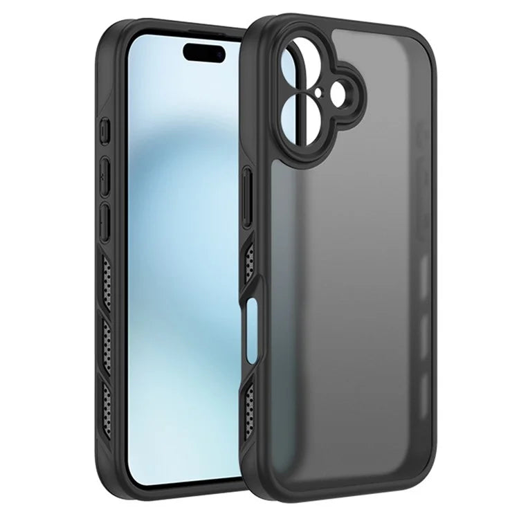 For iPhone 16 Plus Case PC+TPU Translucent Matte Skin-Feel Phone Case Heat Dissipation