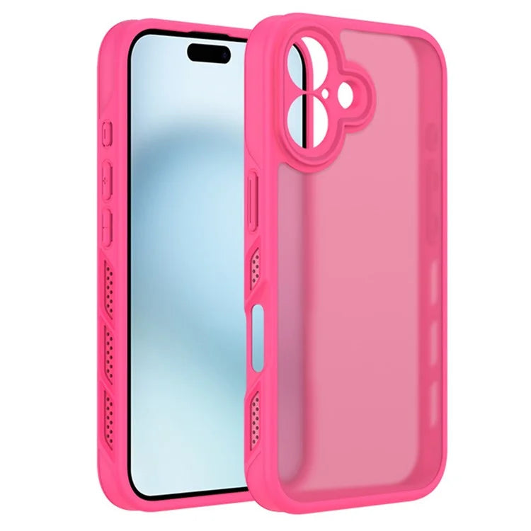 For iPhone 16 Plus Case PC+TPU Translucent Matte Skin-Feel Phone Case Heat Dissipation