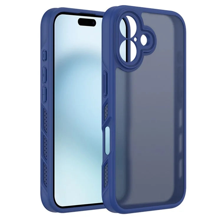 For iPhone 16 Plus Case PC+TPU Translucent Matte Skin-Feel Phone Case Heat Dissipation